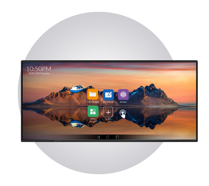 Pantalla interactiva de 105 pulgadas actualizado con el último interfaz de menú